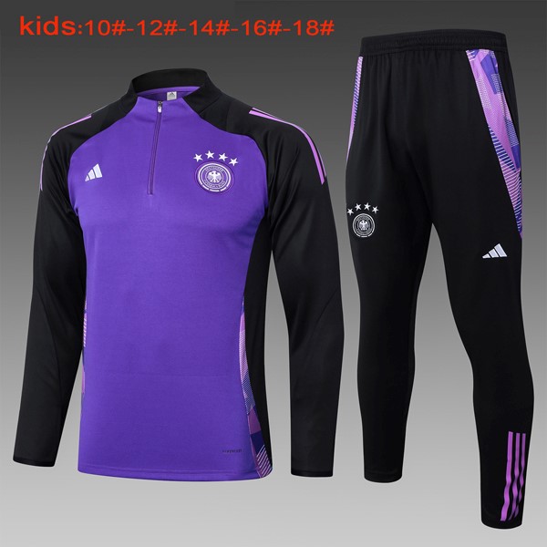 Niños Sudadera De Training Alemania 2024-25 Purpura Negro 3